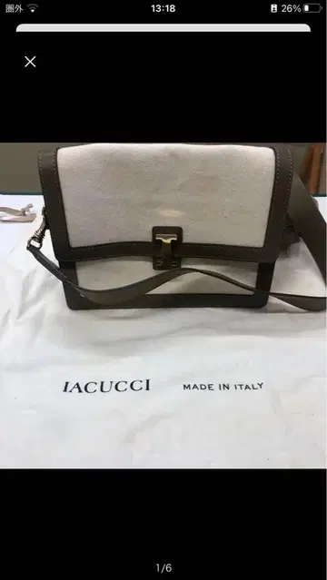 IACUCCI 캔버스 가죽 숄더백