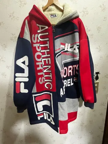 FILA 컬러 블록 후드 부착 자켓