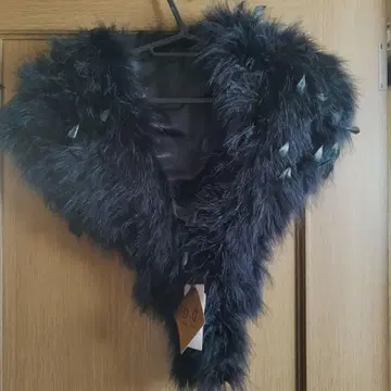 블랙 터키 수탉 퍼 스톨 숄 미사용