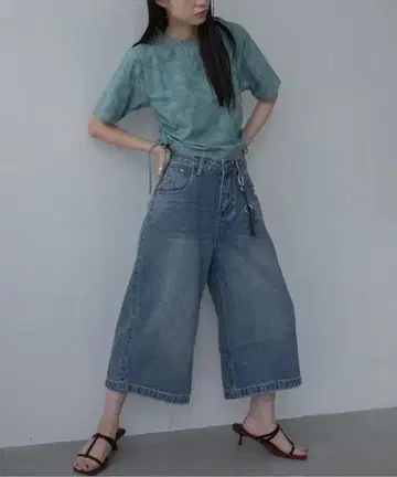 Vacancy 빈티지 가공 조츠 데님 하프 팬츠