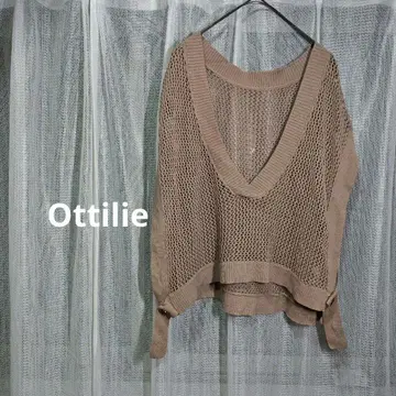 ottilie 오 메쉬 니트 V넥 베스트