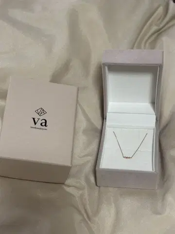 va 심플 목걸이 3알 핑크 골드