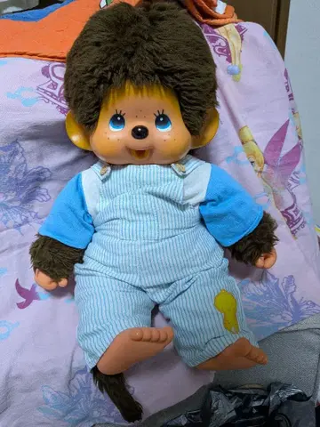 초대 몬치치 L 사이즈 티셔츠 바지 착용 파란 눈 쇼와 레트로