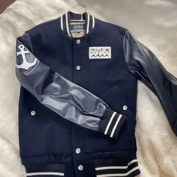 muta muta 바시티 자켓 네이비