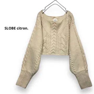 SLOBE citron. 케이블 니트 숏 기장 니트 크롭 니트