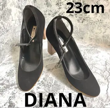 [ 상태 좋음 ] DIANA 블랙 스웨이드 청키힐 23cm