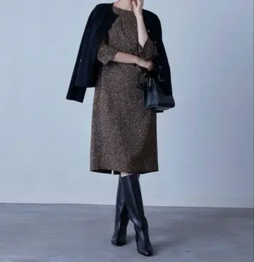 세탁 가능한 스트레치 트위드 프린트 원피스 40 자유구