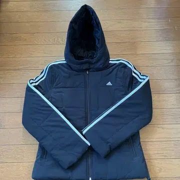adidas 후드 부착 다운 자켓 블랙