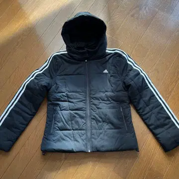 adidas 후드 부착 다운 자켓 블랙 M 사이즈