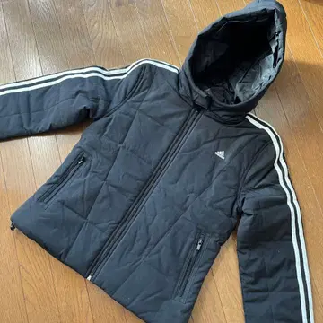 adidas 후드 부착 패딩 자켓 블랙 M 사이즈