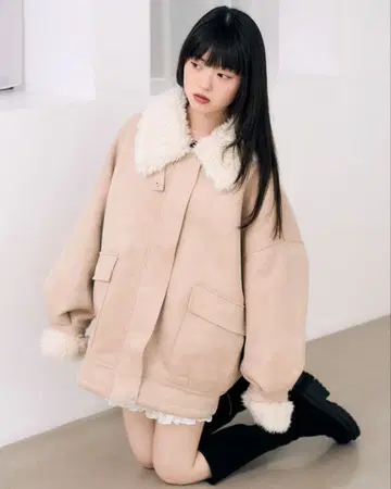 Heather 퍼 칼라 BIG 무스탕 자켓