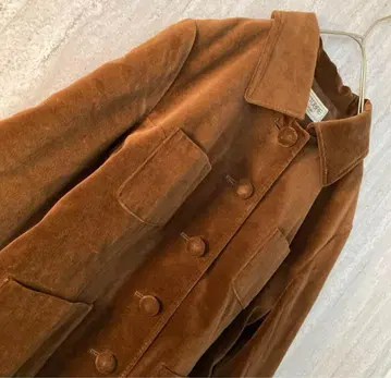 레트로 테일러드 자켓 벨로아 브라운 5버튼 클래시컬