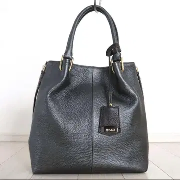 고품질 WAKO 긴자 와코 가죽 핸드 토트 백 메탈릭 그레이