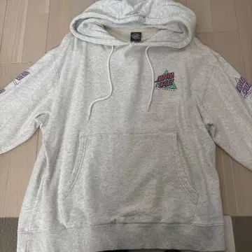 SANTA CRUZ 그레이 후드 부착 후드티