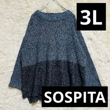 새상품급 SOSPITA 니트 스웨터 블랙 그레이 [ 3L ] 빅 사이즈