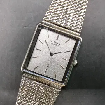 CITIZEN 쿼츠 실버 메쉬 밴딩 작동 미확인 B
