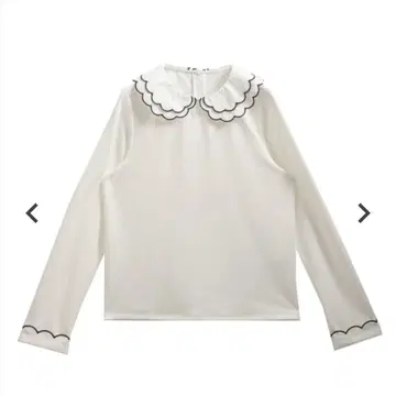 fitmore 자수 더블 칼라 레이어드 롱 슬리브 상의