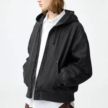 GU 데님 패디드 집업 후드티 L 사이즈 새상품급