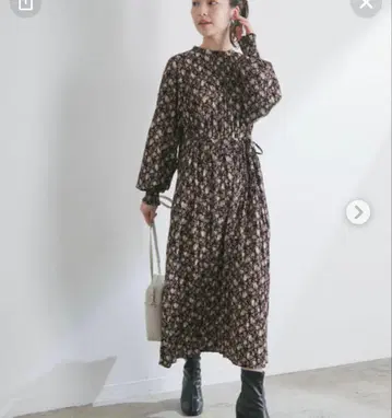 VIS  셔링 프린트 모듬 와셔 원피스