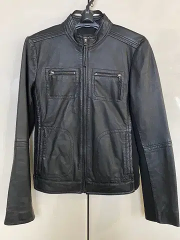 [ 가격 인하 ] MANGO 천연 가죽 라이더 자켓 XS