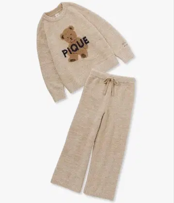 gelato pique 파우더 멜란지 베어 자카드 풀오버 & 롱 팬츠