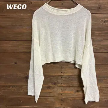 [위고] WEGO 얇은 소재 화이트 크롭 니트 F