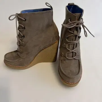 GAP 그레이 스웨이드 웨지힐 부츠