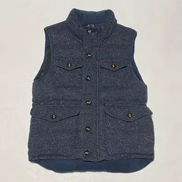 BEAMS 파라슈트 단추 니트 다운 베스트 사슴 무늬 니트 원단 빔즈