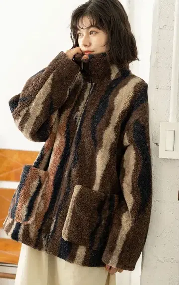 nico and - 믹스 보아 ZIP 자켓 L 사이즈