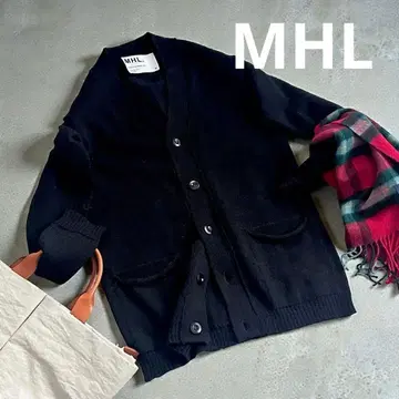 컨디션 최상 마가렛호웰 MHL 울 V넥 가디건 블랙