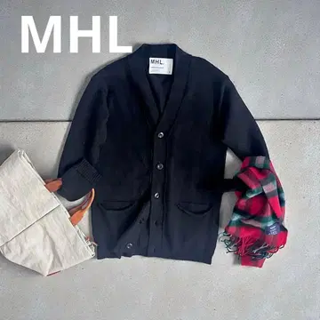 컨디션 최상 마가렛호웰 MHL 울 100V넥 가디건 블랙