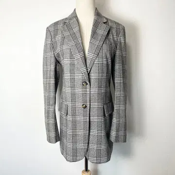새상품급 지나시스 글렌체크 테일러드 자켓 롱 기장 F 가을/겨울