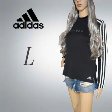 adidas 쓰리 스트라이프 긴팔 모크넥 셔츠 블랙 y2k