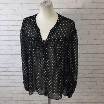 12.11 h151 나노 유니버스 긴팔 블라우스 도트 패턴 F