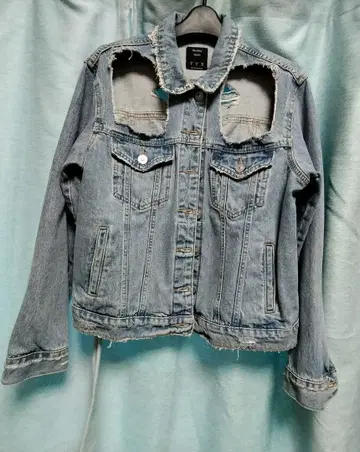 Vintage Bershka Distressed Denim Jaket