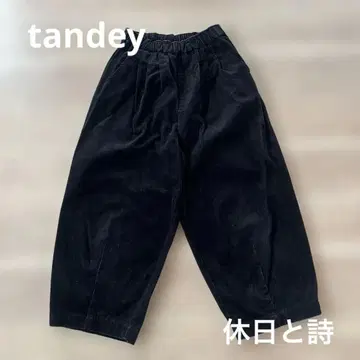 [ 새상품급 ] tandey 휴일과 시 뉴 본봉 팬츠 코듀로이 블랙 탄디