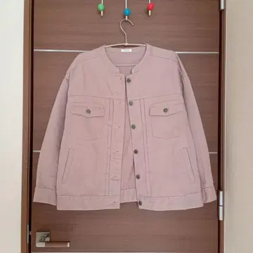 Honeys 마오 칼라 블루종 핑크