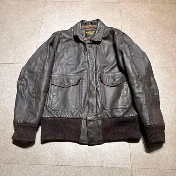 GK 글로벌 키 가죽 자켓 블루종 브라운 빈티지 M