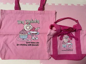 새상품 미사용 산리오 마이멜로디 백 대소 핑크 2장 세트