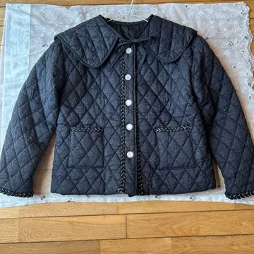 Loueme 루엠 2WAY 빅칼라 퀼팅 코트 노카라 자켓