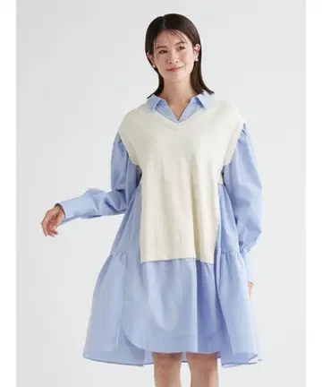 CELFORD 베스트 도킹 셔츠 원피스