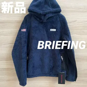 새상품 38,500엔 BRIEFING 보아 플리스 후드티 네이비 S