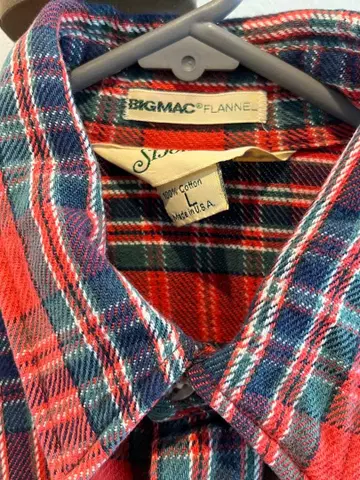 BIG MAC 체크 무늬 플란넬 셔츠 L 사이즈