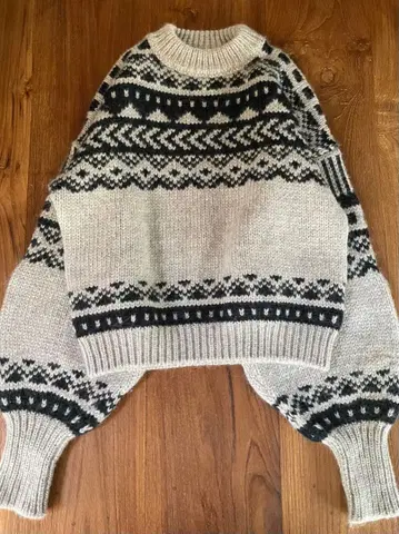 스픽 앤 스팬 핸드메이드 노르딕 무늬 스웨터 니트 베이지