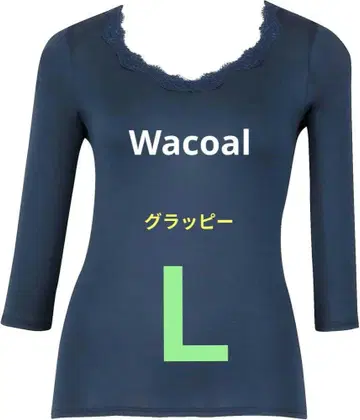 Wacoal 네이비 7부 소매 T셔츠