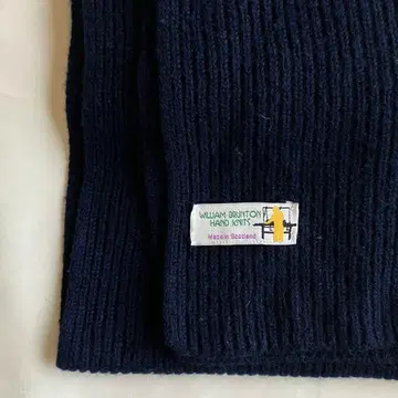 WILLIAM BRUNTON 캐시미어 니트 스카프 머플러 NAVY