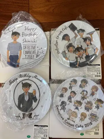 명탐정 코난 카페 벌스데이 플레이트 4장 세트