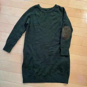 올리브 그린 니트 원피스 엘보 배치 포함 23구 5호 XS 32 사이즈