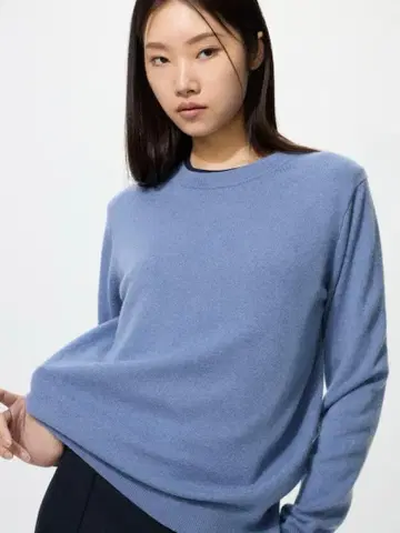 UNIQLO 100% 캐시미어 스웨터 XL 45 Blue 미사용 새상품