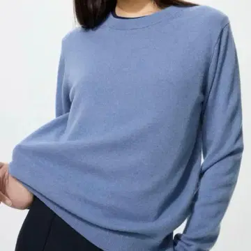 UNIQLO 100% 캐시미어 스웨터 XL 45 Blue 미사용 새상품